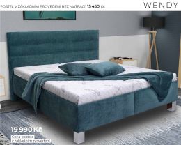 Čalouněná postel WENDY 160 nebo 180x200 cm, český výrobek