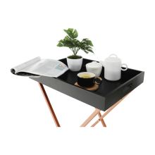 Servírovací stolek MASINO MDF barva černá, kov měď