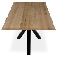 Jídelní stůl DS-S200 DUB, 200x100 cm, masiv dub, kov černý lak mat