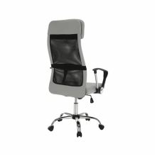 Kancelářská židle FABRY NEW látka šedá, síťovina černá, kov chrom