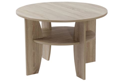 Kulatý konferenční stolek K146 DS - MARIÁN, průměr 65 cm, dub sonoma, český výrobek