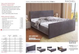 Čalouněná postel RACHEL 160 nebo 180x200 cm, český výrobek