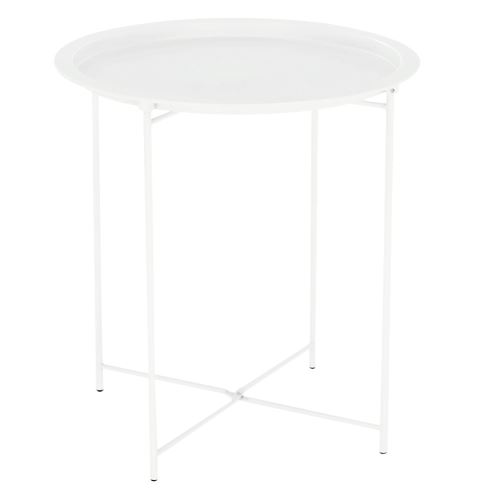 Příruční stolek RENDER s odnímatelným tácem, kov bílý lak