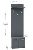 Předsíňová stěna ARMADI II. 120 cm, matná bílá (3)