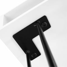Příruční - noční stolek HONEJ MDF barva bílý mat, kov černý lak