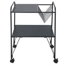 Příruční stolek pojízdný KORETE víceúčelový, kov černý lak