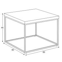 Konferenční stolek 60x60 cm, CT-V2006 BK MDF deska, černý mramor, kov černý matný lak (6)