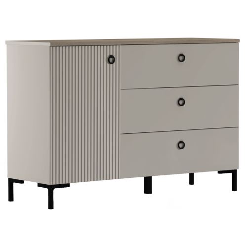 Komoda, šedohnědá Taupe/dub silverjack, DOMCA 1D3S