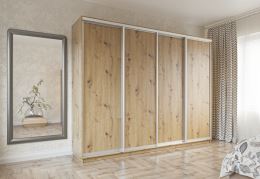 Šatní skříň s posuvnými dveřmi STIGMA 280 cm, dub artisan