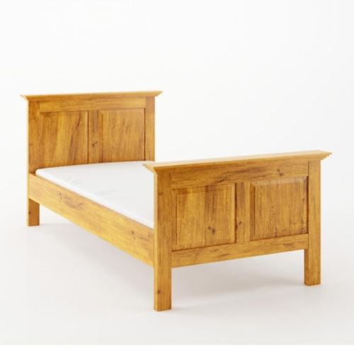 Rustikální postel POPRAD ACC02 90x200 cm:tmavý vosk