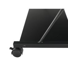 Pojízdný PC herní stůl TARAK na kolečkách, lamino černá fólie, kov černý lak