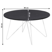 Konferenční stolek MIKEL NEW barva černý dub, kov bílý lak