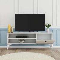 TV stolek RETRO 120 cm, matná bílá (2)