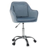 Kancelářské křeslo KLIAN sametová látka Velvet modrá, kov chrom Kancelářské křeslo KLIAN sametová látka Velvet modrá, kov chrom