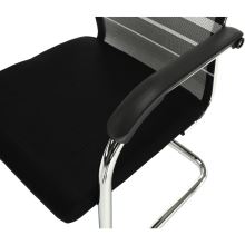 Konferenční židle ESIN síťovina šedá a černá, kov chrom