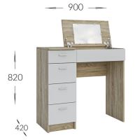 Toaletní stolek CHARM 90 cm, matná bílá (1)