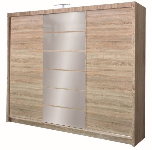 Šatní skříň MENDOZA 250 cm, dub sonoma