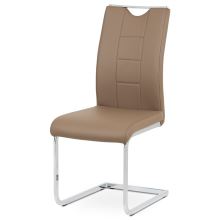 Jídelní židle DCL-411 LAT koženka latté, chrom
