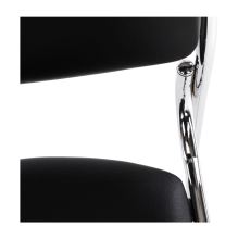 Konferenční židle BULUT ekokůže černá, kov chrom