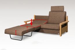 Na rozklad je použita stejná kvalita i výška pěny jako u sedáků a tím je komfort ležení v celé ploše stejný