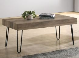 Konferenční stůl LOFT 99 3D, 110x55 cm, fólie dekor dřeva, kov černý lak mat