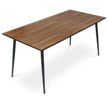 Jídelní stůl AT-686 OAK, 160x80 cm, deska MDF, dýha divoký dub, kov černý lak mat