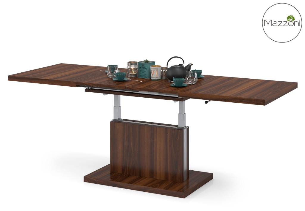 Konferenční a jídelní stůl ASTON rozkládací 80x120-160-200 cm, v.56-74 cm, ořech california