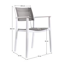 Stohovatelná židle s područkami HERTA plast bílý a šedý