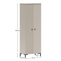 Skříň, šedohnědá Taupe/dub silverjack, DOMCA 2D (4)
