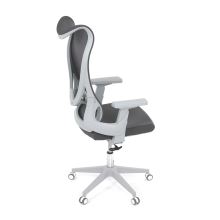 Kancelářská židle KA-S248 GREY látka a síťovina šedá, plast bílý