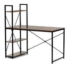 Pracovní stůl s regálem GD-520 OLW, 120x60 cm, MDF old wood, kov černý matný lak