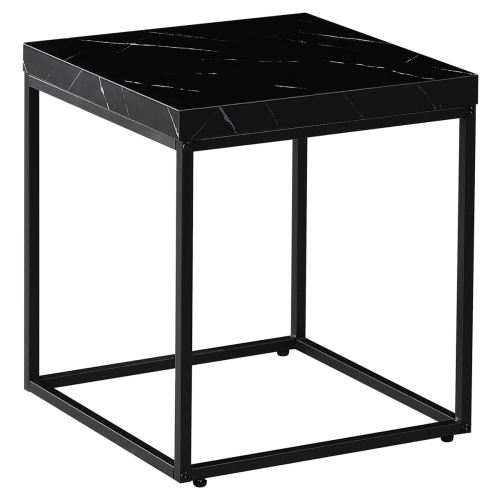 Odkládací příruční stolek CT-V2004 BK MDF černý mramor, kov černý matný lak