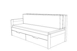 Rozkládací postel TANDEM KLASIK 80-160x200 cm, český výrobek