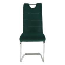 Jídelní židle ABIRA NEW sametová látka Velvet smaragdová, kov chrom