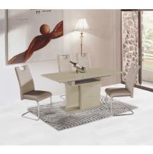 Jídelní stůl VIRAT rozkládací 120-160x80 cm, cappuccino extra vysoký lesk HG