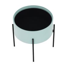 Příruční stolek MOSAI MDF neo mint a přírodní, kov černý lak