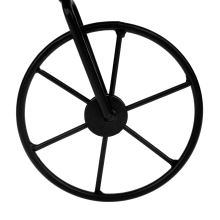 Retro květináč ve tvaru kola SEMIL kov bordó a černý lak