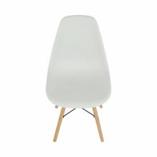 Jídelní židle CINKLA 3 new, plast bílý, podnož buk, kov černý