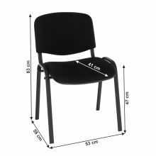 Konferenční židle ISO NEW látka C11 černá, kov a plast černý
