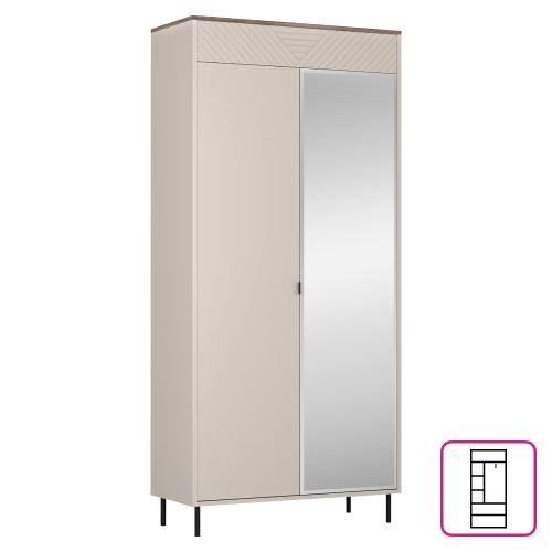 Skříň, kašmír/dub castello, EYCO 2D/40