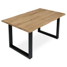 Jídelní stůl DS-U140 DUB, 140x90 cm, masiv dub, kov černý lak mat