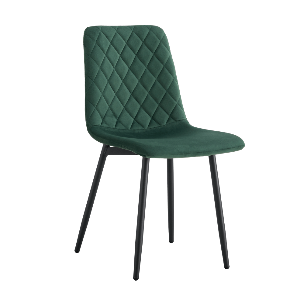 Jídelní židle DAMIA TYP 2 sametová látka Velvet smaragdová, kov černý lak mat