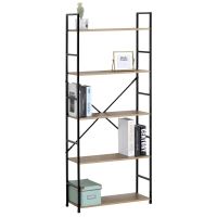 Regál GD-225 OAK MDF dekor dub, kov černý lak (1)