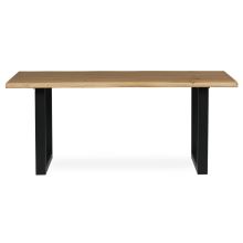 Jídelní stůl DS-U180 DUB, 180x90 cm, masiv dub, kov černý lak mat