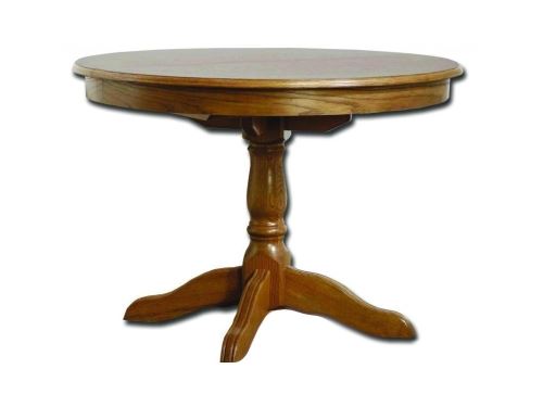 Rustikální rozkládací jídelní stůl KAIRO, průměr 100 cm, výška 76 cm