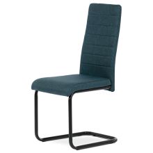 Jídelní židle DCL-401 BLUE2 látka modrá, kov černý lak mat