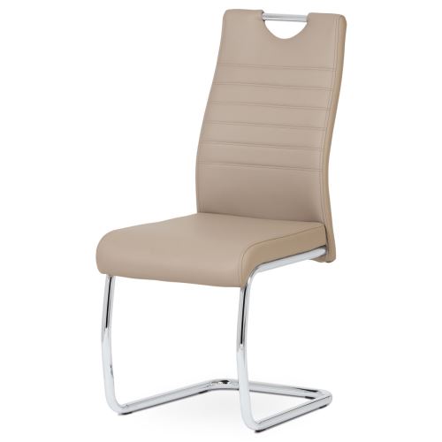 Jídelní židle DCL-418 CAP koženka cappuccino, chrom