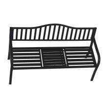 Zahradní kovová lavička se stolkem DAGNO ocel, barva černá
