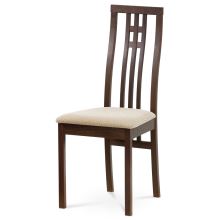 Jídelní židle BC-2482 WAL masiv buk, barva ořech, látka krémová, VÝPRODEJ