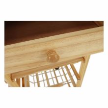 Servírovací stolek LUMBER borovice přírodní a keramická dlažba